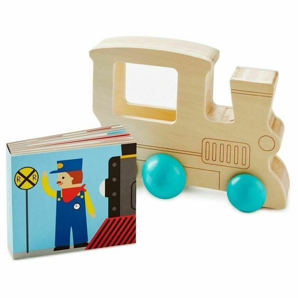 Hallmark Wood Toy Train with Book Toddler Boy - Picture 2 of 2